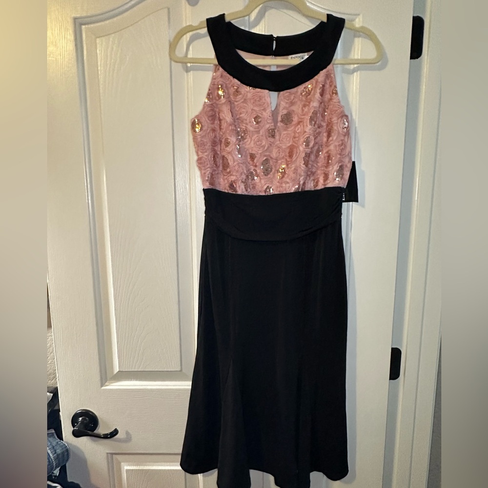 NWT Enfocus Studio Pink Floral and Black Dress